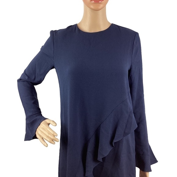 WAYF Dress Size XS Blue Long Sleeve Ruffle - Picture 2 of 7